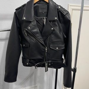 NWT Blank NYC Black Faux Leather Moto Jacket Size M 🖤